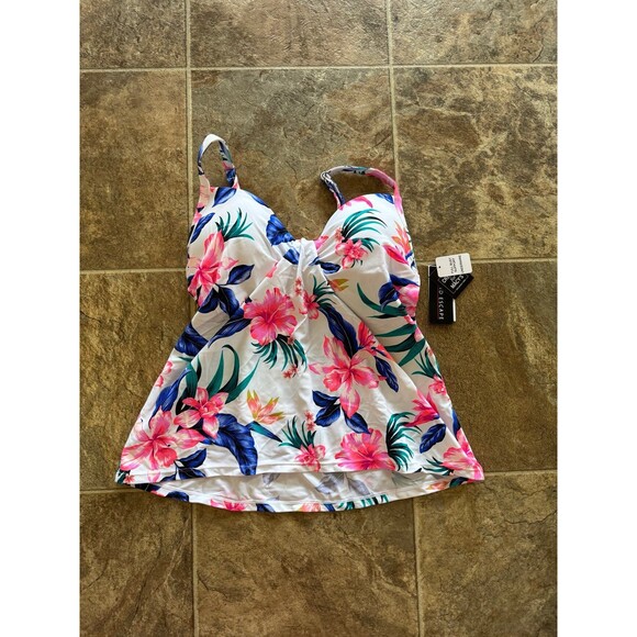 Island Escape Scorpio Underwire Tankini Top Dream On White Size 6 - Picture 2 of 9